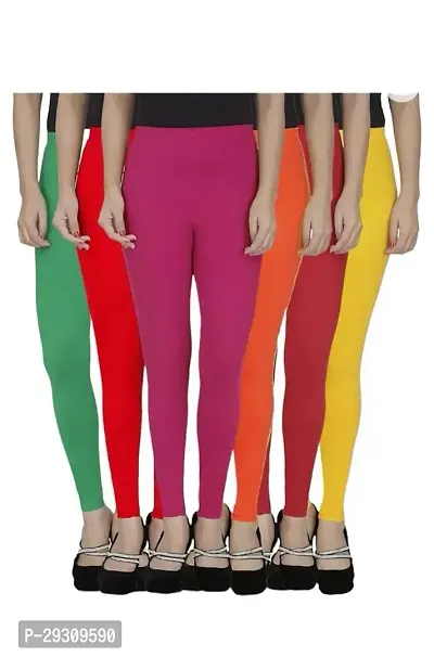 Fabulous Multicoloured Viscose Leggings For Women Pack Of 6-thumb0