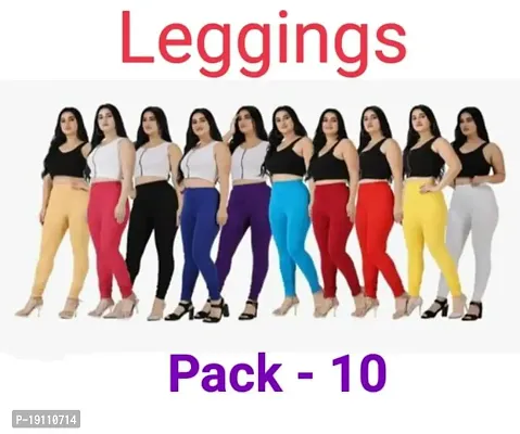 women multicolor leggings pack of 10 / women leggings / leggings / girls leggings / combo leggings-thumb0