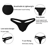 flirty touch Free Size Black Thong Mens Lingerie - ML-07002 (Small, Black)-thumb4