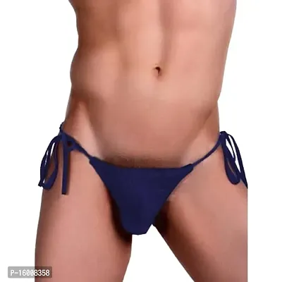 flirty touch Free Size Black Bikini Mens Lingerie - ML-07028 Bikini Bottoms Men G-String Brazilian Thongs Cheeky Bottom Swimwear Swimsuit Solid (Free Size, Navy Blue)-thumb4