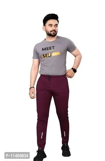 Multicoloured Polyester Joggers For Men-thumb2