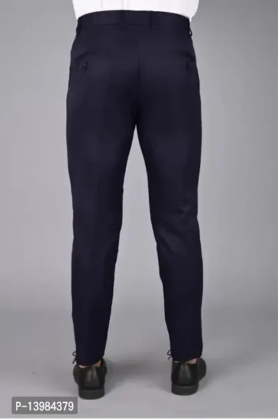 Buy Regular Fit Men Trousers Green and Navy Blue Combo of 2 Polyester Blend  for Best Price, Reviews, Free Shipping