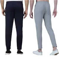 Multicoloured Cotton Blend Mid Rise Casual Trousers for men pack of 2-thumb2