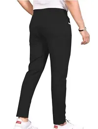 Stylish Black Polycotton Regular Track Pants For Men-thumb2