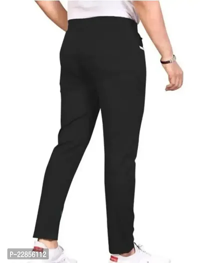 Stylish Black Polycotton Regular Track Pants For Men-thumb3