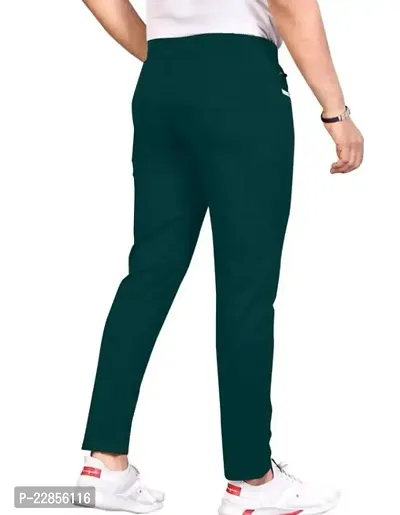 Stylish Green Polycotton Regular Track Pants For Men-thumb2