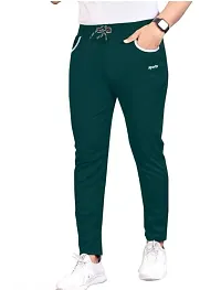 Stylish Green Polycotton Regular Track Pants For Men-thumb2