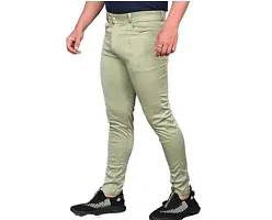 Green Polycotton Regular Track Pants For Men-thumb3