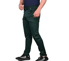 Olive Polycotton Regular Track Pants For Men-thumb1