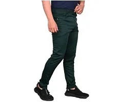 Olive Polycotton Regular Track Pants For Men-thumb3