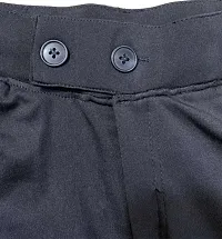 Black Polycotton Regular Track Pants For Men-thumb1