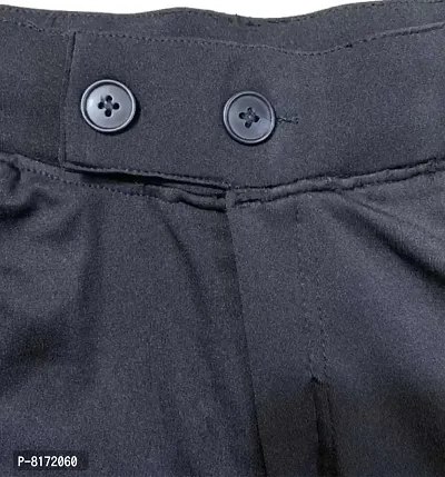 Black Polycotton Regular Track Pants For Men-thumb2