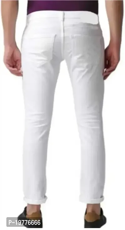 Reliable White Denim Mid-Rise Jeans For Men-thumb3