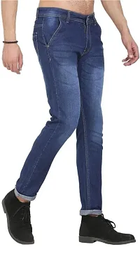 Stylish Blue Regular Fit Denim Jeans For Men-thumb1