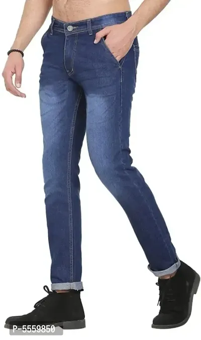 Stylish Blue Regular Fit Denim Jeans For Men-thumb3