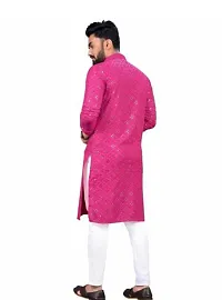 Pink Cotton Kurtas For Men-thumb1