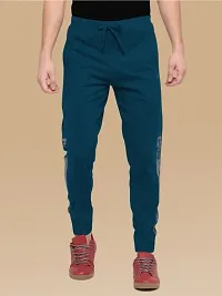 Blue Polyester Regular Track Pants For Men-thumb1