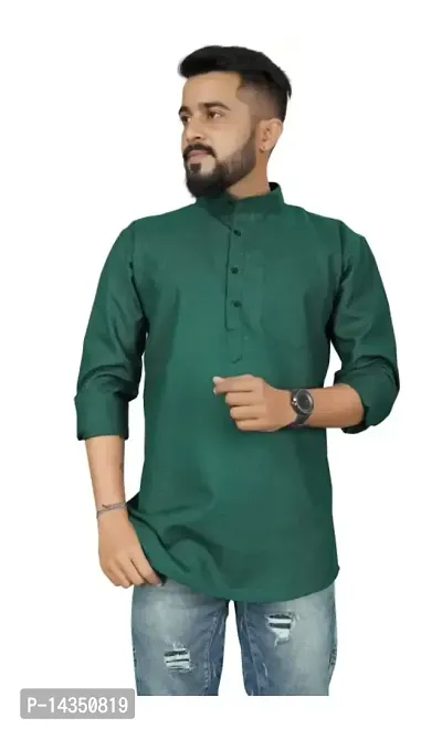 Stylish Men Cotton Blend Short Kurta-thumb2