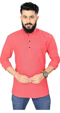 Stylish Men Cotton Blend Short Kurta-thumb2