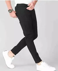 Star4well Men Black Slim Fit Jeans-thumb1