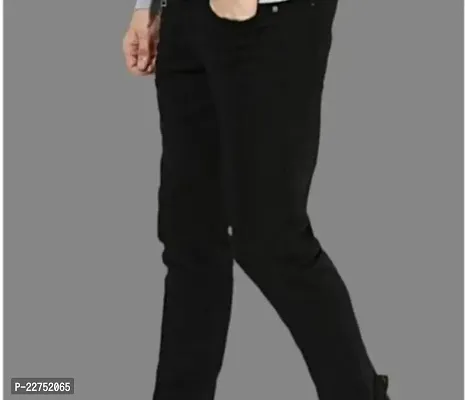 Trendy Denim Black Solid Jeans For Men-thumb3