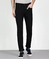 Trendy Denim Black Solid Jeans For Men-thumb2