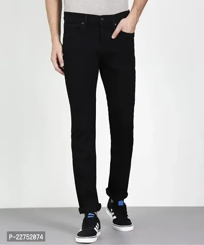 Trendy Denim Black Solid Jeans For Men-thumb3