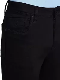 Trendy Denim Black Solid Jeans For Men-thumb2