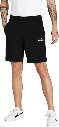 Black Polyester Regular Shorts For Men-thumb2