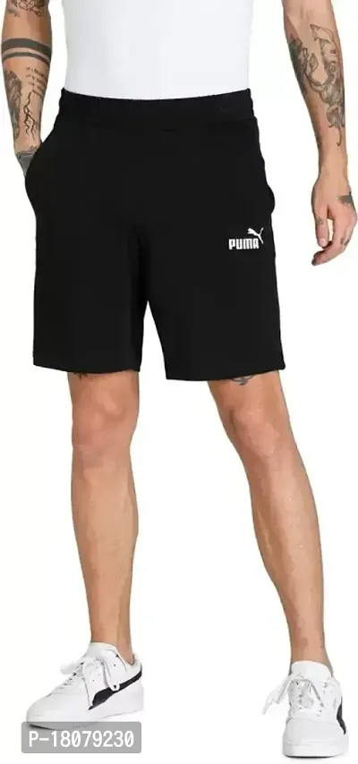 Black Polyester Regular Shorts For Men-thumb3