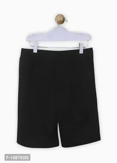 Black Polyester Regular Shorts For Men-thumb3