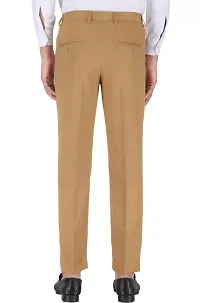 Stylish Khaki Polyester Formal TrouserFor Men-thumb1