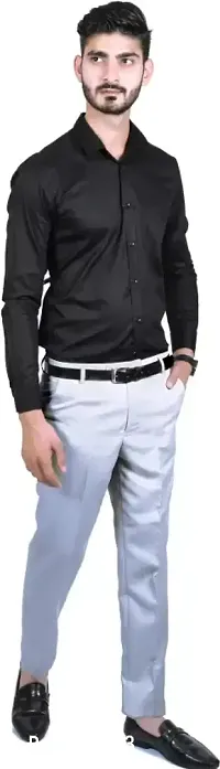 Stylish Grey Polyester Formal TrouserFor Men-thumb3
