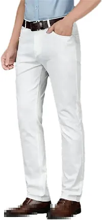 Trendy Cotton Blend White Jeans For Men-thumb2