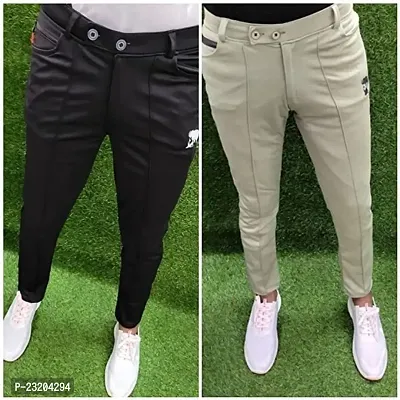 Stylish Men Lycra Casual Trouser Pack of 2-thumb3