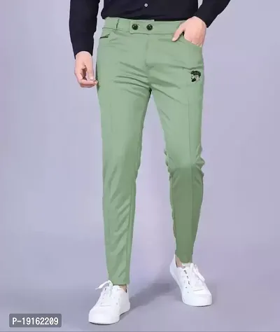 Mens  Regular fit Track pants pack of 1 ( green)-thumb2