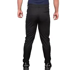 Classic Polyester Solid Casual Trousers for Men-thumb1