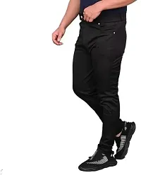 Classic Polyester Solid Casual Trousers for Men-thumb2