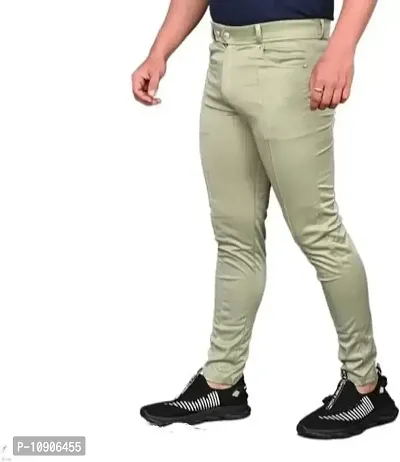 Classic Polyester Solid Casual Trousers for Men-thumb2