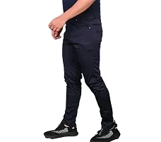 Classic Polyester Solid Casual Trousers for Men-thumb1