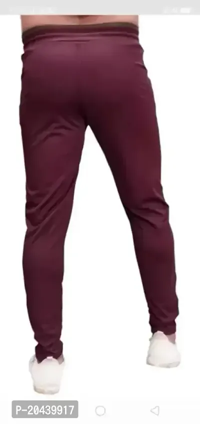 Stylish Fancy Cotton Spandex Solid Regular Fit Regular Track Pants For Men-thumb2