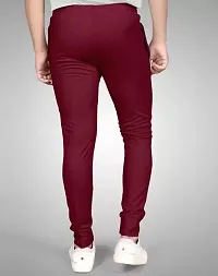 Stylish Fancy Cotton Spandex Solid Regular Fit Regular Track Pants For Men-thumb1