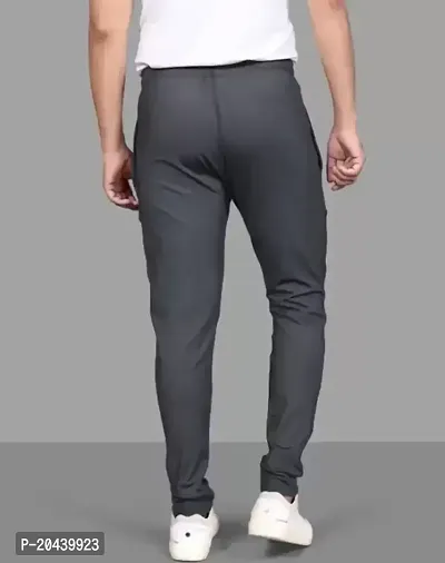 Stylish Fancy Cotton Spandex Solid Regular Fit Regular Track Pants For Men-thumb2