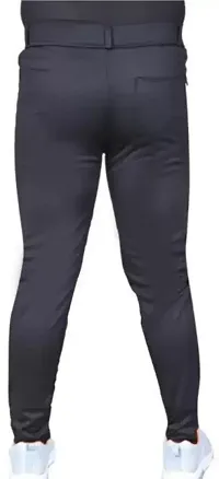 Black Lyocell Regular Track Pants For Men-thumb1