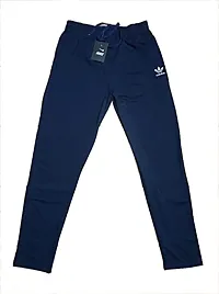 Blue Nylon Regular Track Pants For Men-thumb1