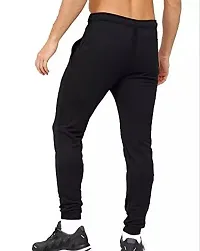 Black Polyester Track Pants For Men-thumb1