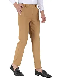 Stylish Khaki Polyester Formal TrouserFor Men-thumb2