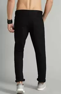 FLAYING MEN KNEE SLIT BLACK JEANS-thumb1