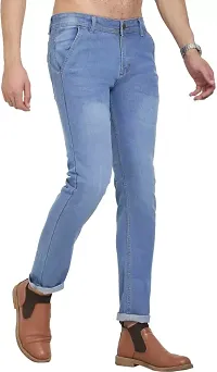 Blue Cotton Blend Mid Rise Jeans For Men-thumb2