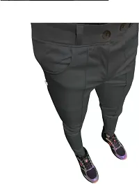 Black Nylon Regular Track Pants For Men-thumb1